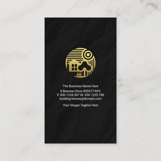 Bouwen van Gold Home Rooftop Granite Visitekaartje (Achterkant)