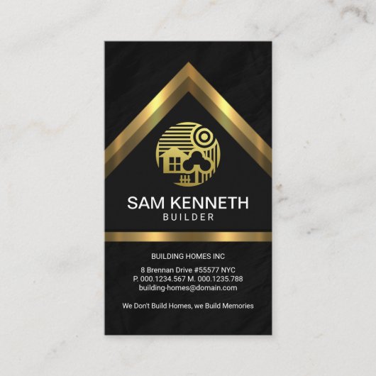 Bouwen van Gold Home Rooftop Granite Visitekaartje (Voorkant)