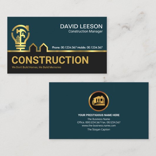 Bouwen van goudhandymanboom met Bulb Line Builder Visitekaartje (Voorkant / Achterkant)