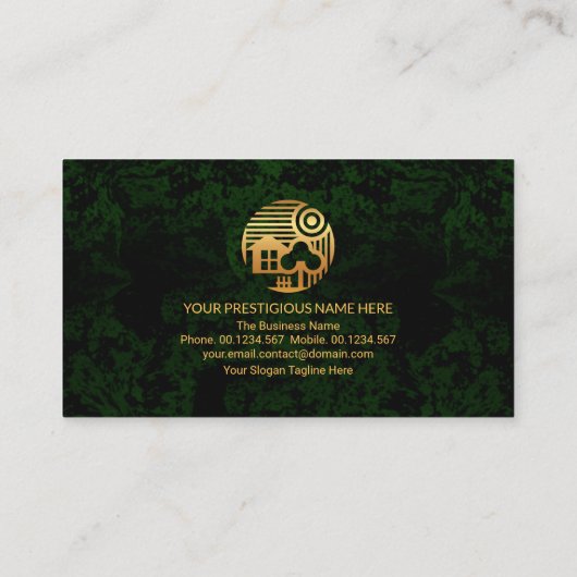 Bouwen van groen boslandschap Gold Building Visitekaartje (Achterkant)