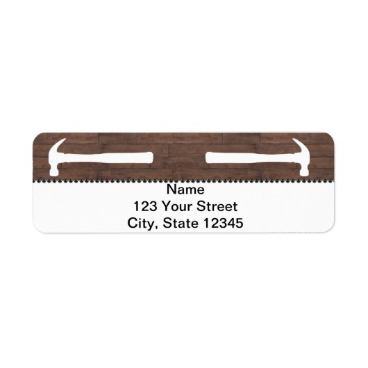 Bouwen van hamers en nagels etiket (Voorkant)