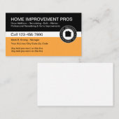 Bouwen van thuisverbetering visitekaartje (Voorkant / Achterkant)