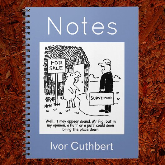 Bouwenquête kijkt naar het huis van de heer Pig Notitieboek