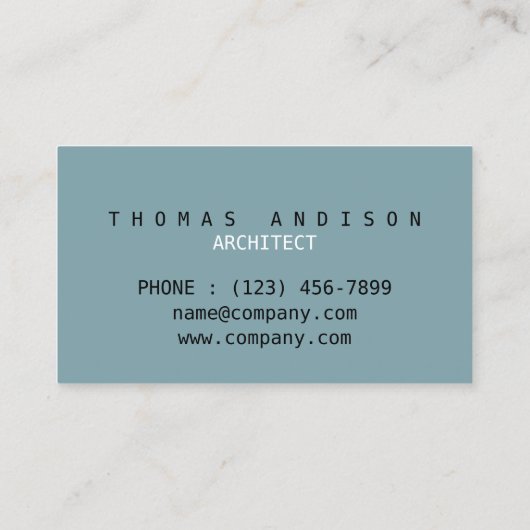 Bouwer Aannemer Interieur Ontwerper Architect Visitekaartje (Achterkant)