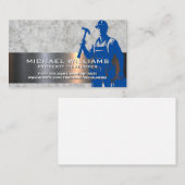 bouwer | arbeider met blauwe kraag visitekaartje (Voorkant / Achterkant)