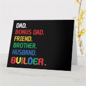 Bouwer Bonus Papa, stiefvader, man, Speelgoed sten Kaart (Gele Bloem)