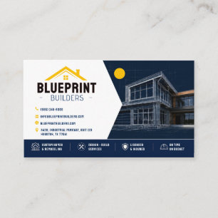 Bouwer Bouwkaart Blueprint Zakelijke Kaart Visitekaartje