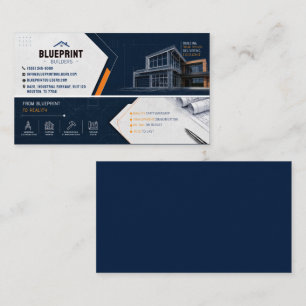 Bouwer Bouwkaart Blueprint Zakelijke Kaart Visitekaartje