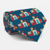 Bouwer bouwt huis met bouwstenen stropdas (Opgerold)