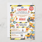 Bouwer Bouwzone 5e Verjaardag Kinder partij Kaart (Voorkant)