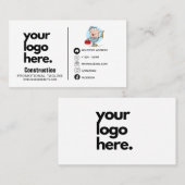 Bouwer Businesskaart Professioneel Logo-ontwerp Visitekaartje (Voorkant / Achterkant)