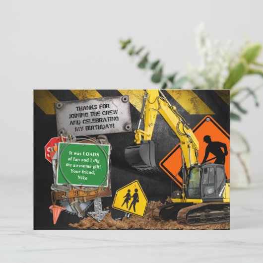 Bouwer Dank u kaart (Staand voorkant)