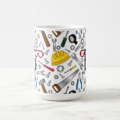 Bouwer diverse handgereedschappen en gereedschappe koffiemok (Center)