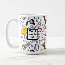 Bouwer diverse handgereedschappen en gereedschappe koffiemok