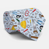 Bouwer diverse handgereedschappen en gereedschappe stropdas (Opgerold)