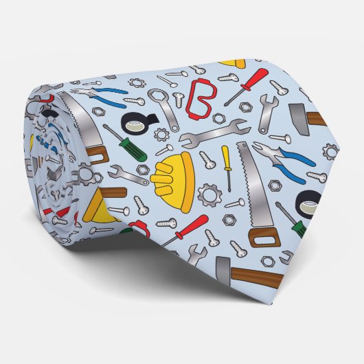 Bouwer diverse handgereedschappen en gereedschappe stropdas (Opgerold)
