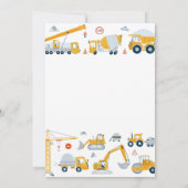 Bouwer Dump Truck Graafmachine Jongen Verjaardag Kaart (Achterkant)
