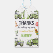 Bouwer Dumptruck Graafmachine 1e Verjaardag Cadeaulabel (Voorkant)