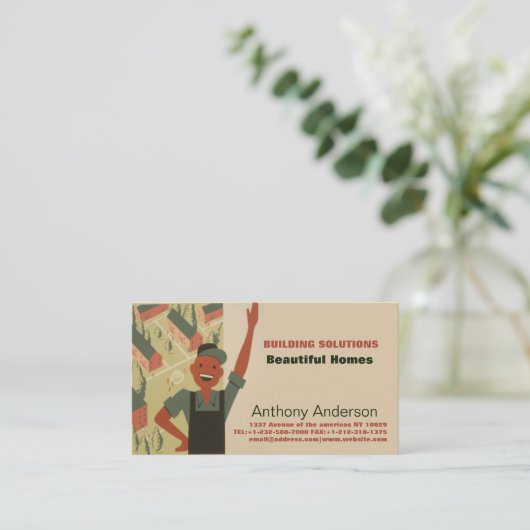 Bouwer en tuinbouwer visitekaartje (Staand voorkant)