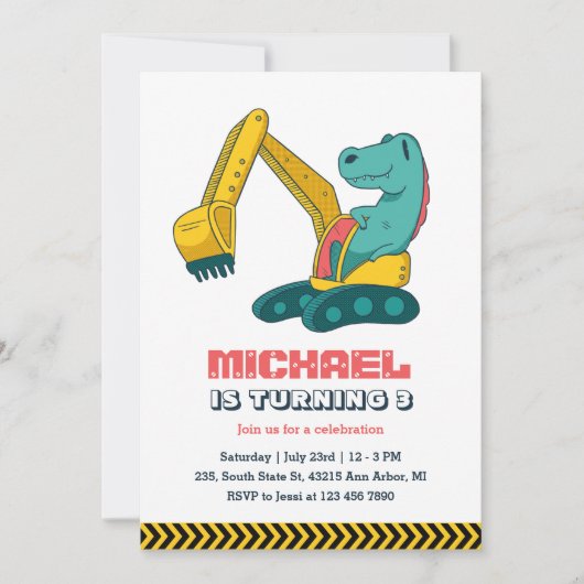 Bouwer graafmachine bouwnijverheid Dino Kinderen v Kaart (Voorkant)