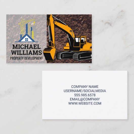 Bouwer | Grondverzetmachine Visitekaartje (Voorkant / Achterkant)