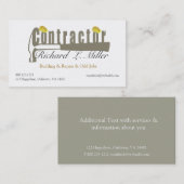 Bouwer Hammer de heer Fix-it Masculine Visitekaartje (Voorkant / Achterkant)