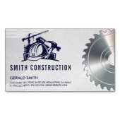 Bouwer Helmconstructie | Zaag | aannemer Magnetisch Visitekaartje (Voorkant)