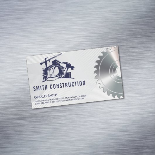 Bouwer Helmconstructie | Zaag | aannemer Magnetisch Visitekaartje (Voorbeeld)