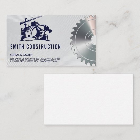 Bouwer Helmconstructie | Zaag | aannemer Visitekaartje (Voorkant / Achterkant)