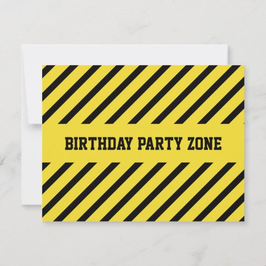 Bouwer Jongen Bouwthema Birthday Party Kaart (Achterkant)