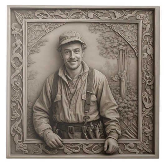 Bouwer - Kunst en ambachten Keramische Tegel Tegeltje (Voorkant)