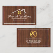 Bouwer Lijst Timber Grain Stijlvol Visitekaartje (Voorkant / Achterkant)