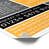 Bouwer Logo, bouwbedrijf, bouwmachines Adverteren Poster (Hoek)