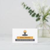 Bouwer Logo, bouwbedrijf, bouwmachines Visitekaartje (Staand voorkant)