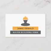 Bouwer Logo, bouwbedrijf, bouwmachines Visitekaartje (Voorkant)