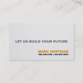 Bouwer Manager Construction Excavators Visitekaartje (Achterkant)