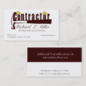 Bouwer Mannen tools voor bouwcontracten Visitekaartje (Voorkant / Achterkant)