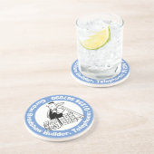 Bouwer met bouwmaterialen. bouwvak zandsteen onderzetter (Zijkant)