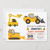 Bouwer met Bulldozer Baby Shower Kaart (Voorkant)