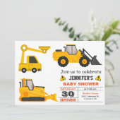 Bouwer met Bulldozer Baby Shower Kaart (Staand voorkant)