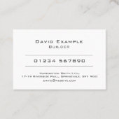 Bouwer met Illustratie Visitekaartje (Achterkant)