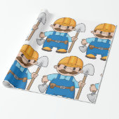 Bouwer met schokdemper cadeaupapier (Uitgerold)