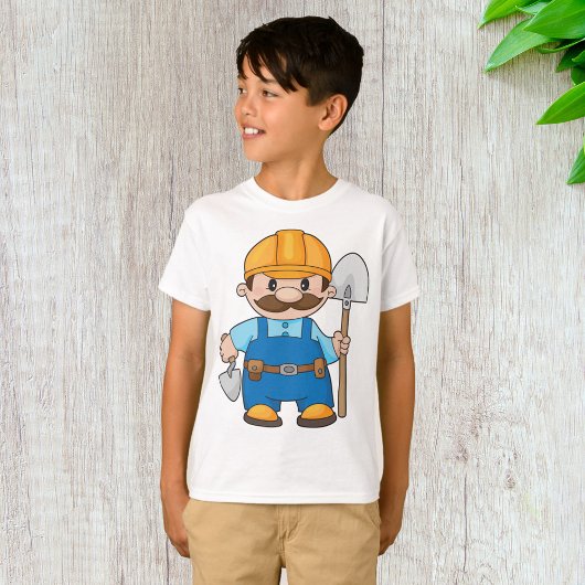 Bouwer met schokdemper t-shirt