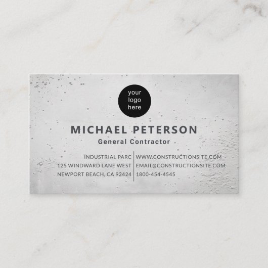 Bouwer Ontwikkelaar Cement Modern Logo Visitekaartje (Voorkant)