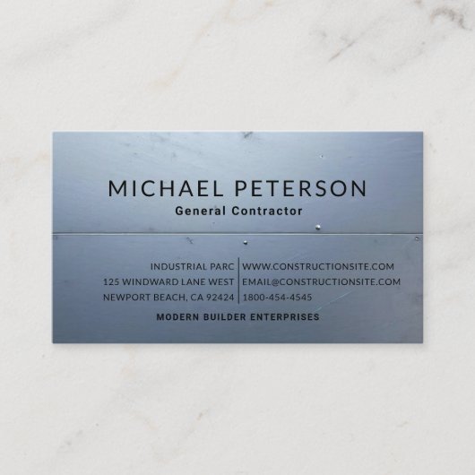 Bouwer Ontwikkelaar Staal Blauw Modern Visitekaartje (Voorkant)