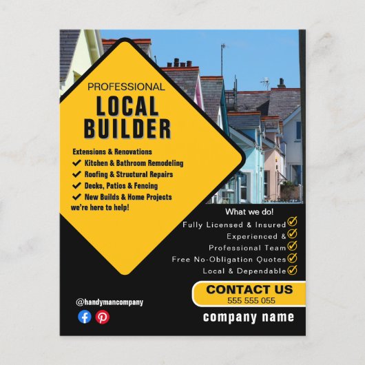 Bouwer Services Flyer Sjabloon | Bouw & (Voorkant)
