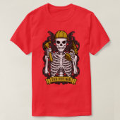 Bouwer Skeleton Tarot Card DIY Handyman M T-shirt (Design voorkant)