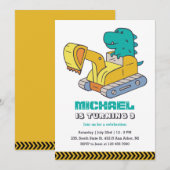 Bouwer T-Rex-excavator Bouwer Bouwkinderen van zat Kaart (Voorkant / Achterkant)