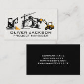 Bouwer terrein | Bulldozer bouwvoertuigen Visitekaartje (Voorkant / Achterkant)