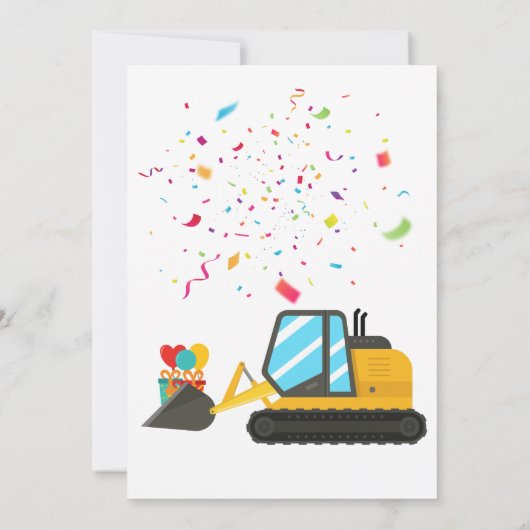 Bouwer Thema Kinderverjaardagsfeest Uitnodiging (Achterkant)